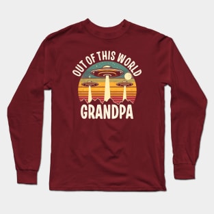 Retro Space-Themed Grandfather Appreciation Long Sleeve T-Shirt